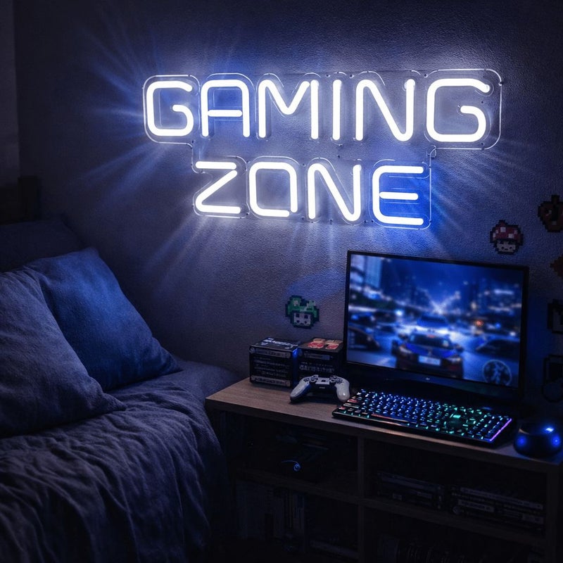Orange Horseneon Game Zone LED Sign 20 Inch Personalized USB Powered Wall Decor for Gamers - Image 5