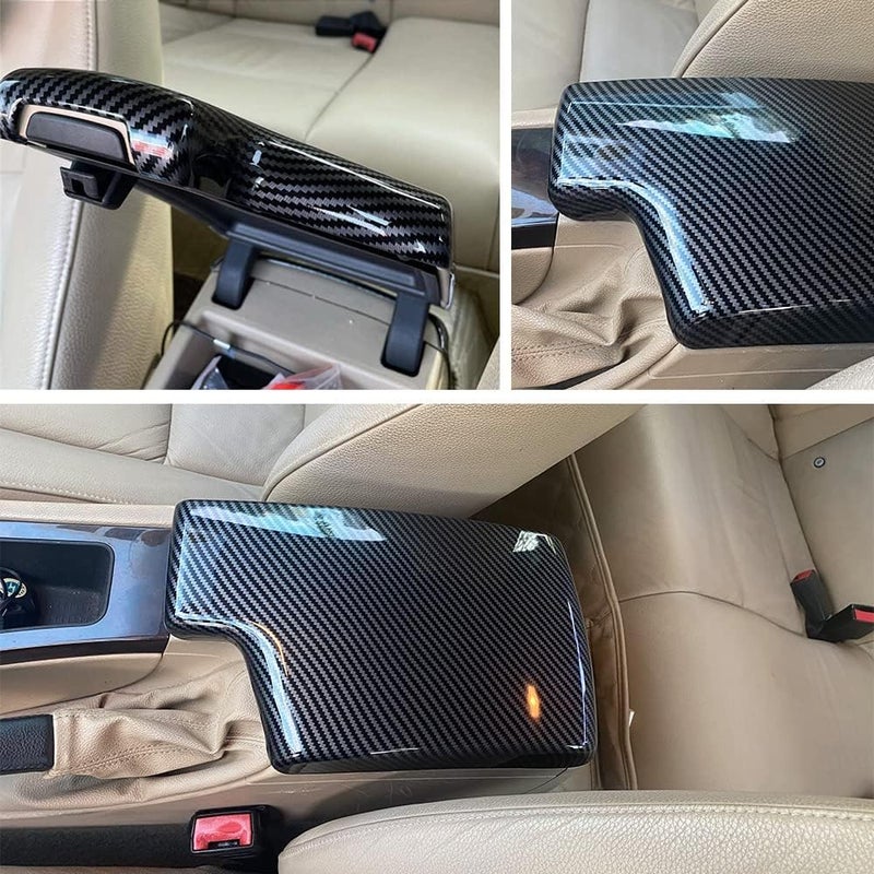 CHUANGHUI NA for BMW 3 Series E90 E91 E92 E93 2006-2012 ABS Carbon Fiber Color Car Interior Center Armrest Box Cover Console Box Storage Box Trim Covers (323i 325i 328i 330i 335d 335i 335is 335xi) - Image 3