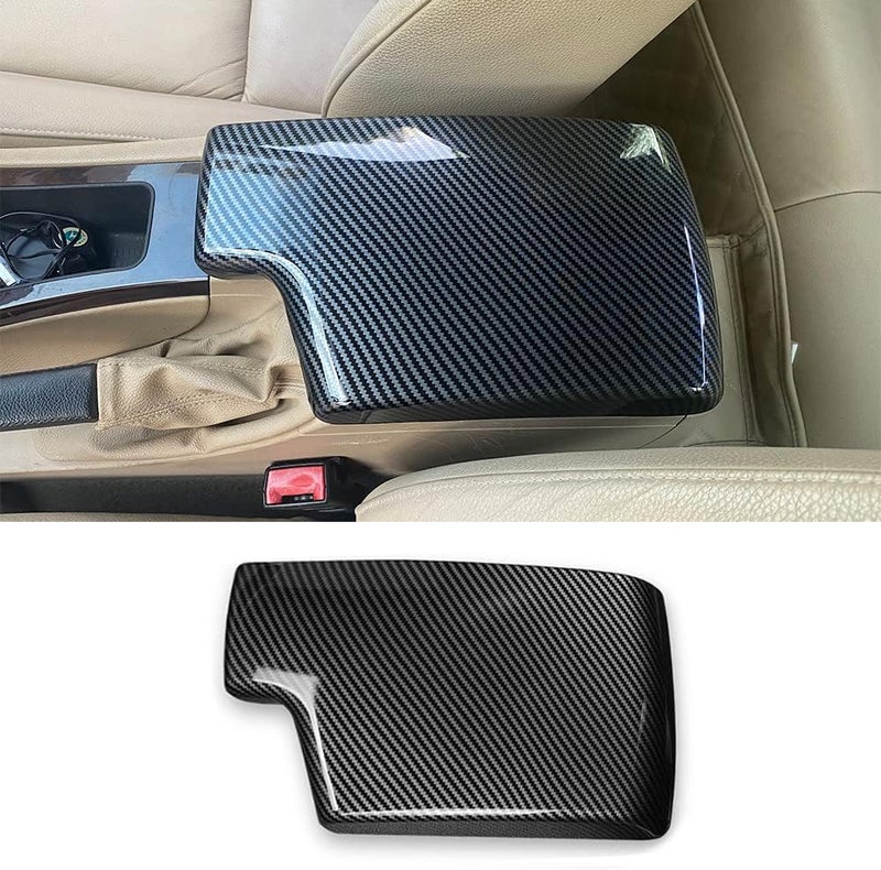 CHUANGHUI NA for BMW 3 Series E90 E91 E92 E93 2006-2012 ABS Carbon Fiber Color Car Interior Center Armrest Box Cover Console Box Storage Box Trim Covers (323i 325i 328i 330i 335d 335i 335is 335xi) - Image 1