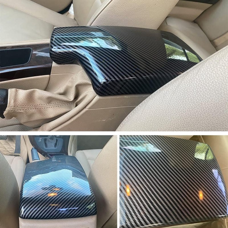 CHUANGHUI NA for BMW 3 Series E90 E91 E92 E93 2006-2012 ABS Carbon Fiber Color Car Interior Center Armrest Box Cover Console Box Storage Box Trim Covers (323i 325i 328i 330i 335d 335i 335is 335xi) - Image 4