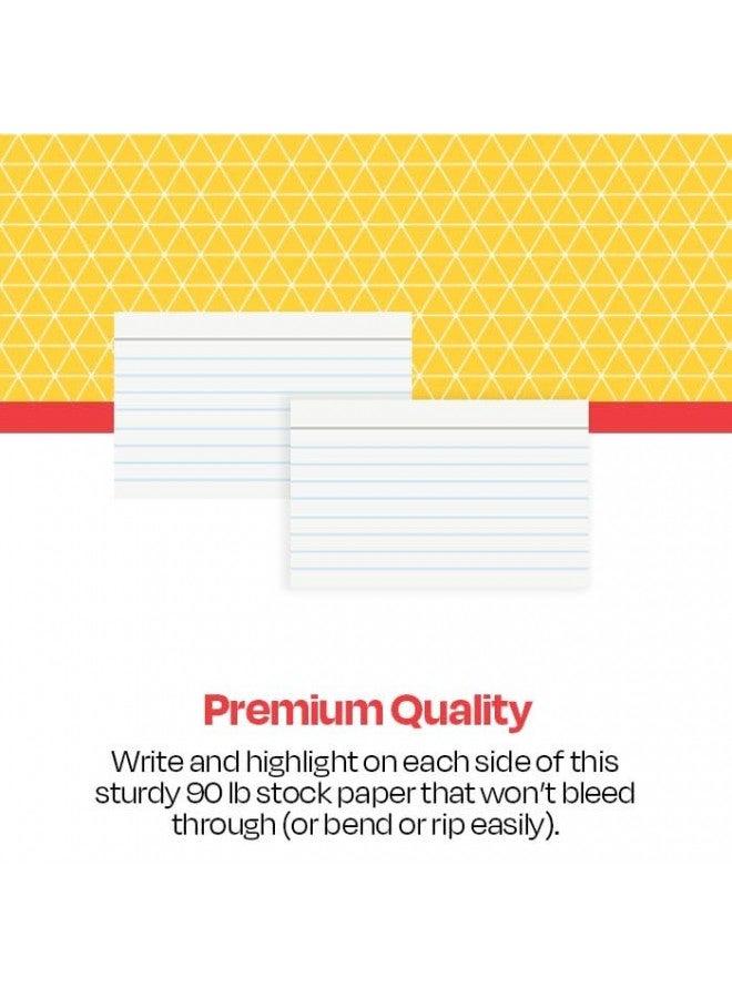 School Smart Ruled Index Cards, 5 x 8 Inches, White, Pack of 100 - Image 1