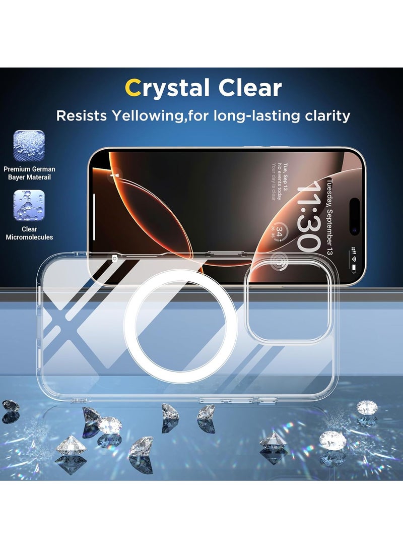 جوميلا جراب شفاف لهاتف iPhone 16 Pro متوافق مع Magsafe مضاد للاصفرار ومضاد للصدمات بدرجة عسكرية جراب هاتف رفيع لهاتف iPhone 16 Pro مقاس 6.3 بوصة - Image 3
