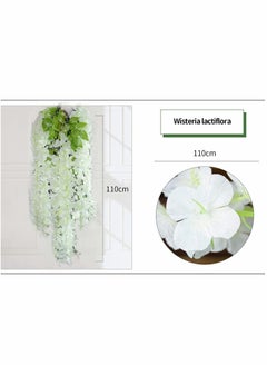 Excefore Artificial Flower, 12 Pack White Wisteria, 44" Fake Flower Bushy Silk Vine Ratta Hanging Garland for Wedding Party Garden Outdoor Greenery Home Wall Deco, Wedding Promenade Decoration (Milk White)  - Image 4