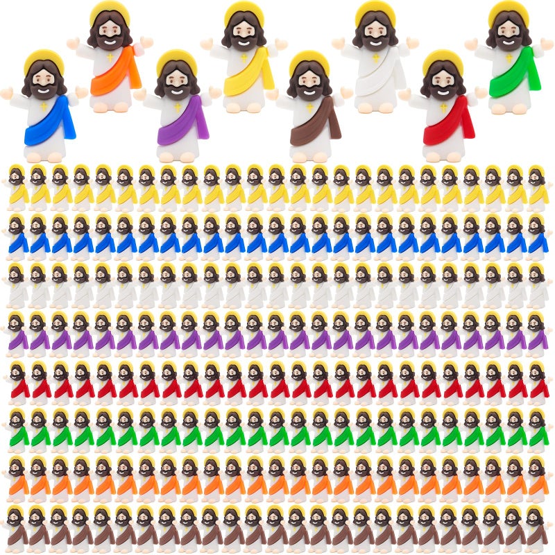 Yelakey 200 Pcs Little Tiny Jesus Mini Jesus Figurines in Bulk Original Design to Hide and Seek Religious Party Favors Baptism Gift for Easter Egg Stuffers Fillers - Image 1