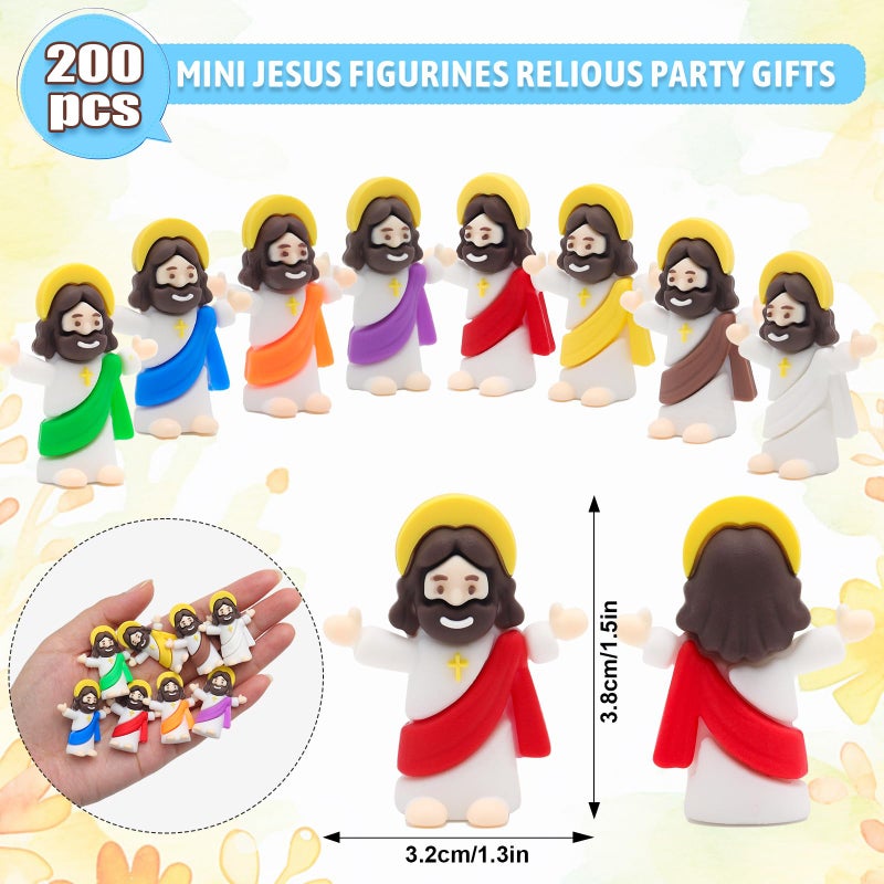 Yelakey 200 Pcs Little Tiny Jesus Mini Jesus Figurines in Bulk Original Design to Hide and Seek Religious Party Favors Baptism Gift for Easter Egg Stuffers Fillers - Image 2