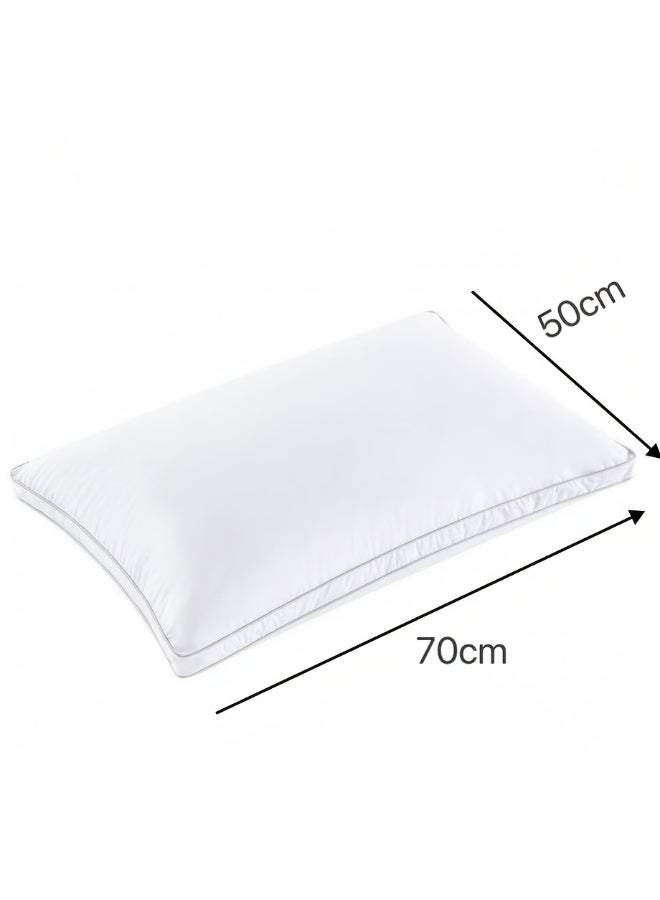 Bleco White Sleeping Pillow for Bed, Soft Filled Pillow, White size 70x50x4cm - Image 2