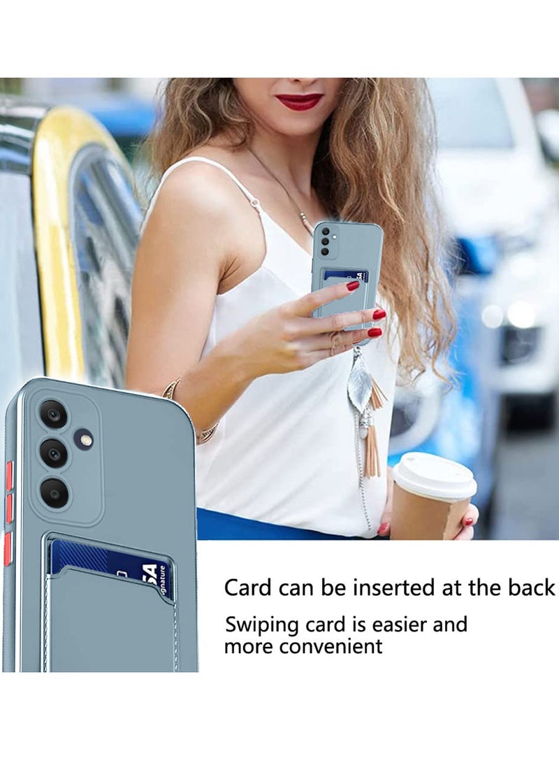 Wtech Silicone TPU With Card Holder Case Cover For Samsung Galaxy A55 5G 2024 Grey - Image 3