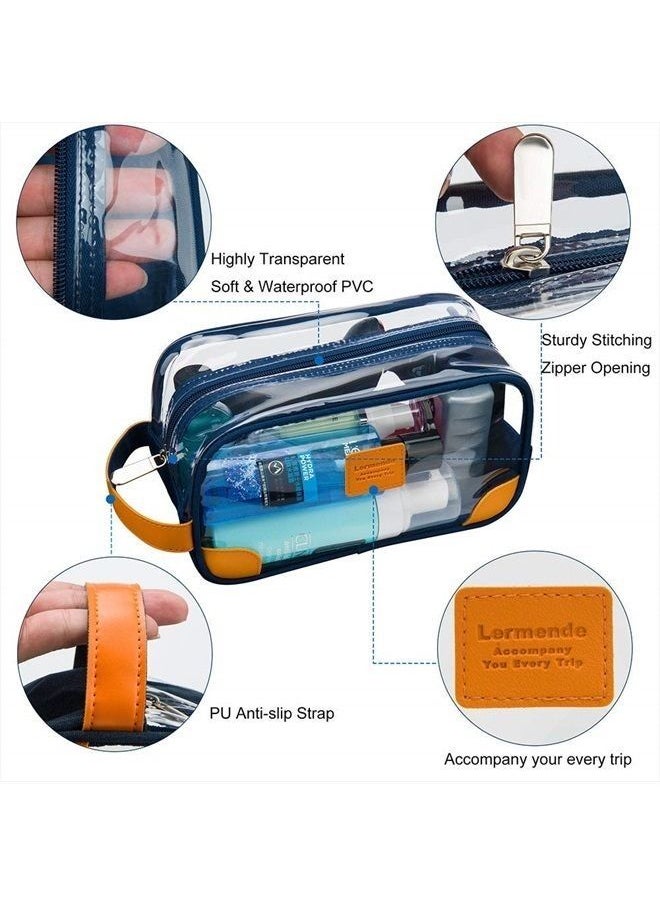 Generic - Toiletry Bag for Men and Women, Mens Toiletry Bag for Traveling.Clear Shaving Dopp Kit for Men Travel Toiletry Bag Unisex Bathroom Travel Bag for Toiletries(Blue) - Image 1