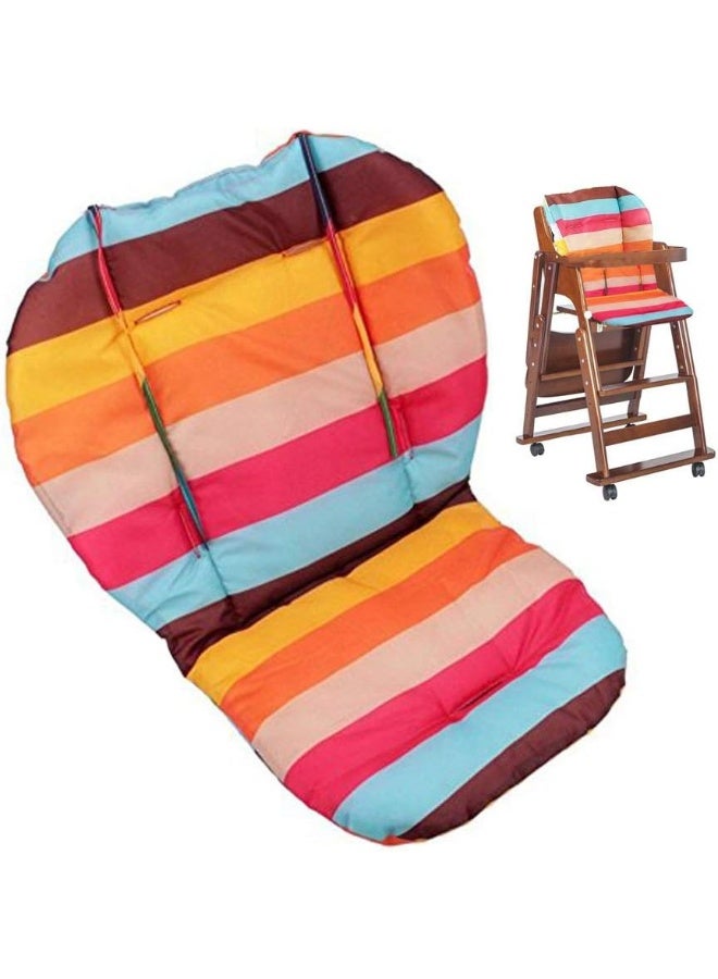 تو ورلد Baby Stroller/Car/High Chair Seat Cushion Liner Mat Pad Cover Protector Rainbow Striped Breathable Water Resistant - Image 1