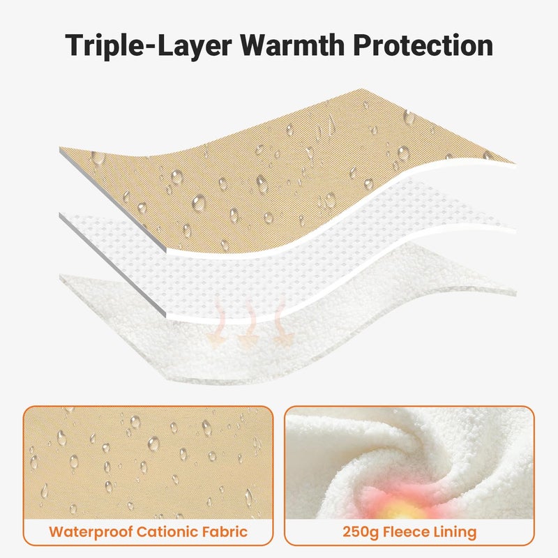 Rquite Car Seat Cover Baby, Winter Carseat Covers Boy Girl, Waterproof Infant Car Seat Cover Warm Car Seat Canopy for Cold Weather, Windproof Baby Carrier/Stroller Cover with 2 Layers Windows, Khak - Image 5