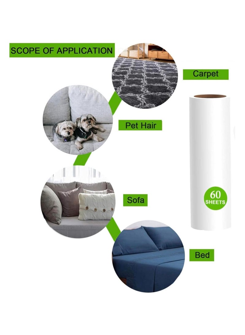 Arify-Tech Arify - 9.45” (24cm) Lint Roller Refills Only, Lint Roller Refills for Pet Hair Debris from Clothes Carpet Sofa Cushion Extra Sticky 60 Sheets per Roller (9.45 Inch Wide (Pack of 3, 180 Sheets))  - Image 4