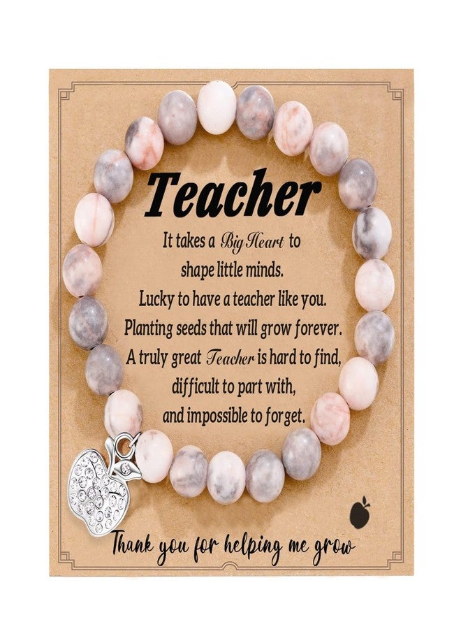 Dcfywl731 Teacher Bracelet Teacher Appreciation Graduation Gifts for Women Apple Charm Braclets for Teachers from Student - Image 1
