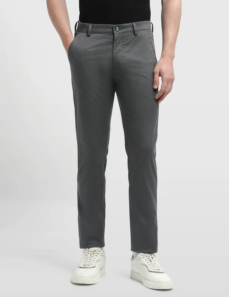Arrow Charcoal Jackson Super Slim Fit Twill Trousers for Men | Best Price UAE