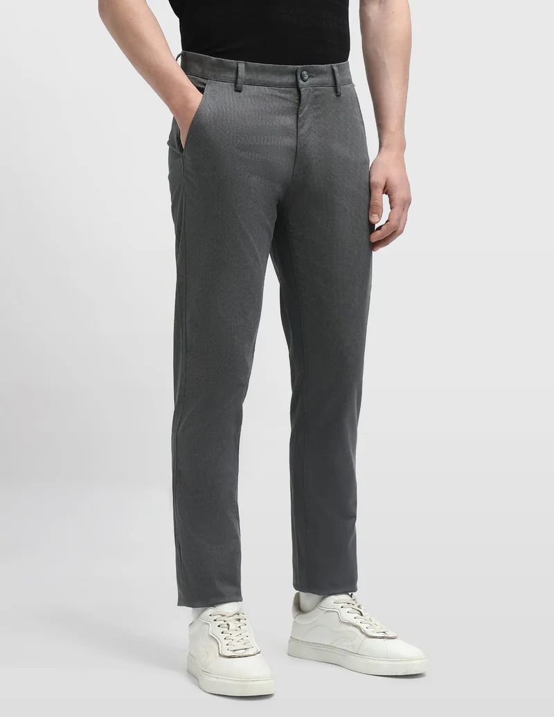 Arrow Charcoal Jackson Super Slim Fit Twill Trousers for Men | Best Price UAE