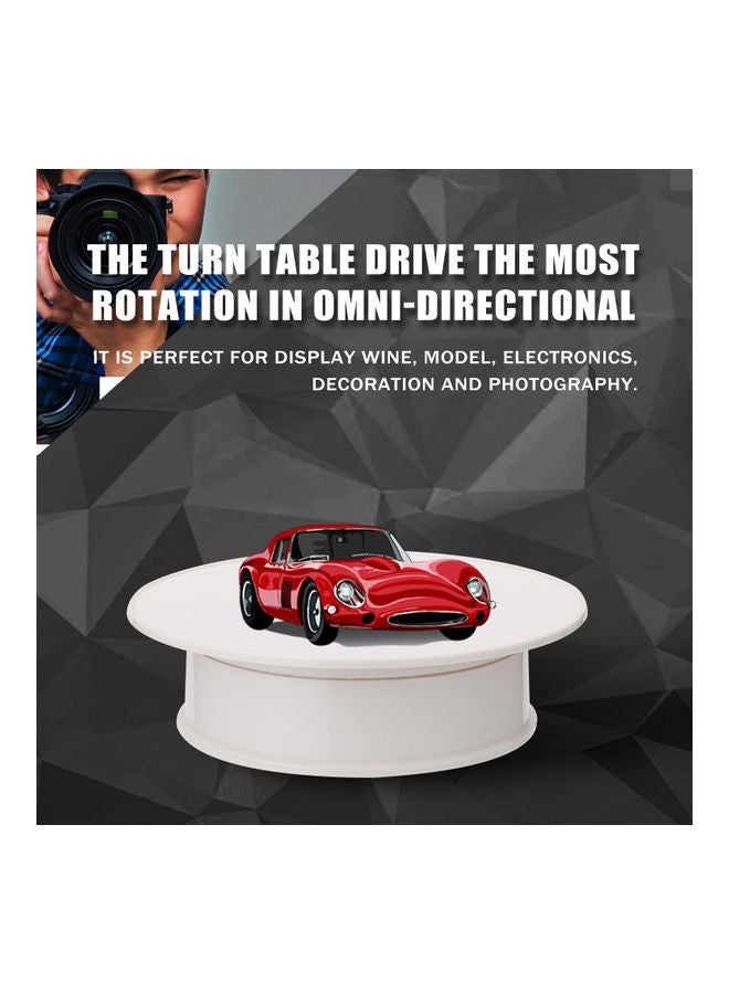 NIBEMINENT 360 Degree Electric Rotating Turntable Display Stand White 22x8x22cm - Image 5