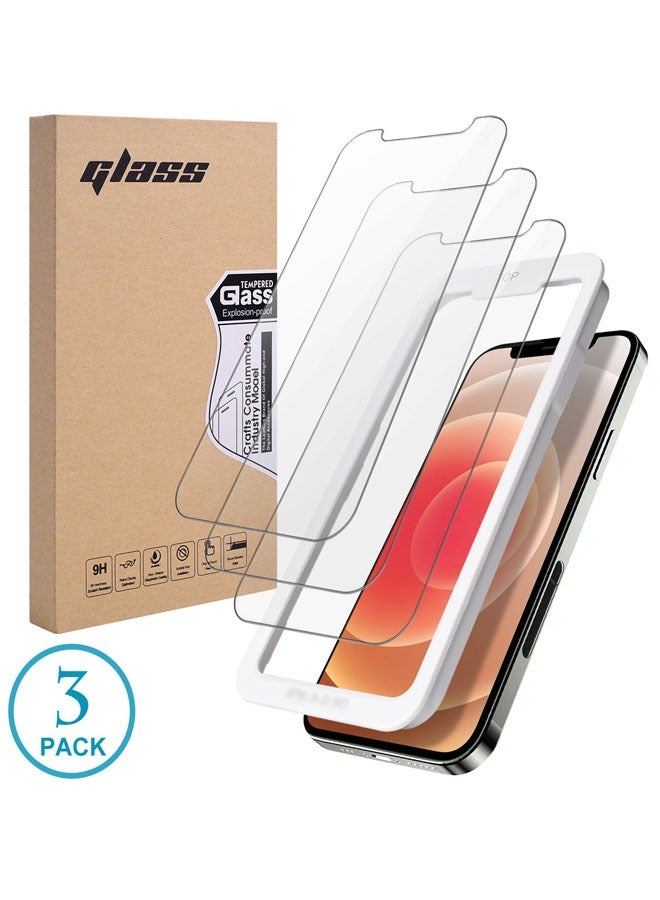 KASTWAVE 3 Pack Screen Protector For Iphone 15 6.1 Inch,Including Three Protectors,Stickers,Frame,Wet And Dry Wipes,Case Friendly,HD Bubble Free Hard Tempered Glass Protective Film  - Image 1