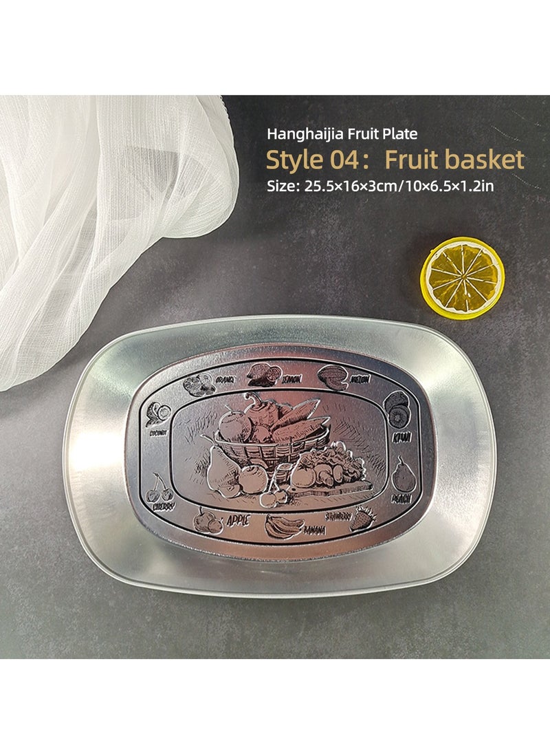 Hanghaijia Tinplate Outdoor Products Camping Tableware, Home Kitchen Fruit Dried Fruit Food Vegetable Storage Tray Fruit Bowls  - Image 2