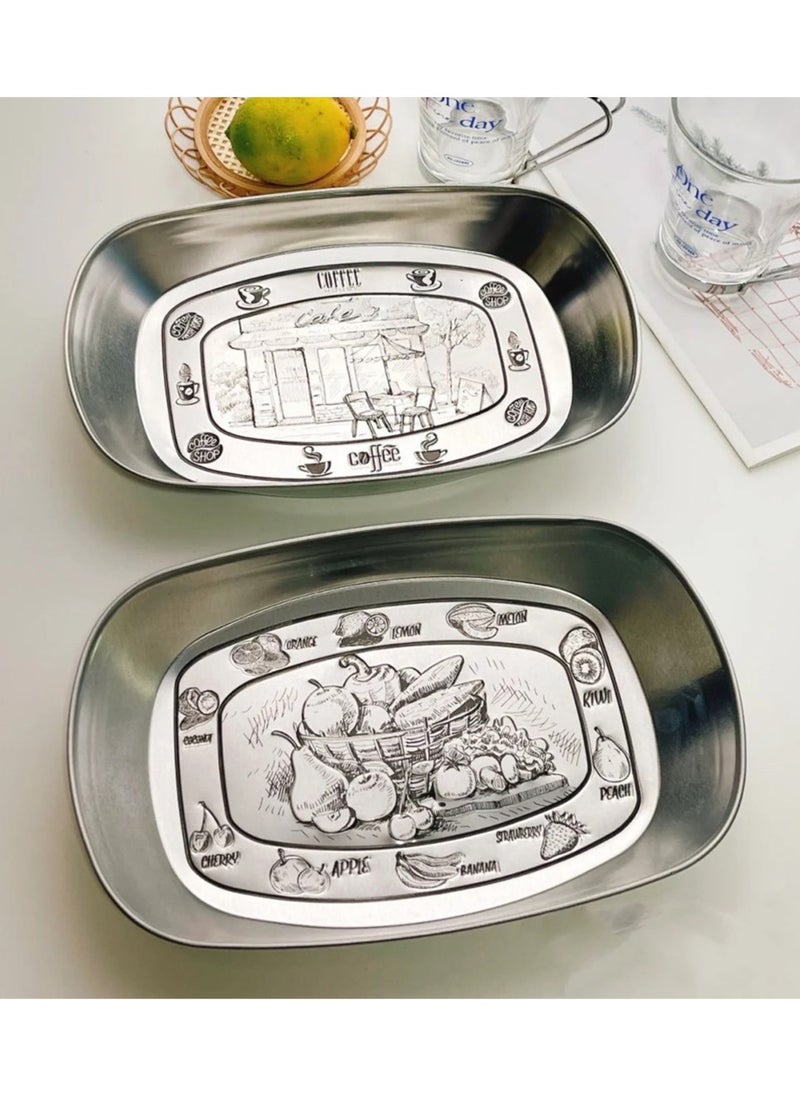 Hanghaijia Tinplate Outdoor Products Camping Tableware, Home Kitchen Fruit Dried Fruit Food Vegetable Storage Tray Fruit Bowls  - Image 4