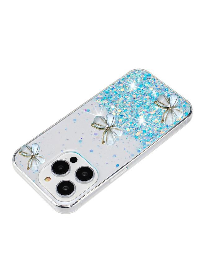 إيروريكس جراب لهاتف iPhone 16 Pro، جراب هاتف TPU مزين بنجوم لامعة وفراشة مضيئة - Image 4