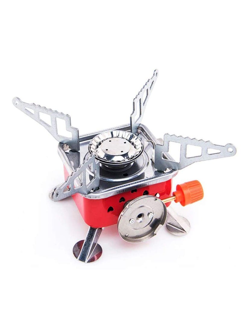 Generic Gas Stove Burner For Outdoor Camping, Hiking, Travelling, To Cooking The Food Folding Backpacking Furnace, Red  - Image 1