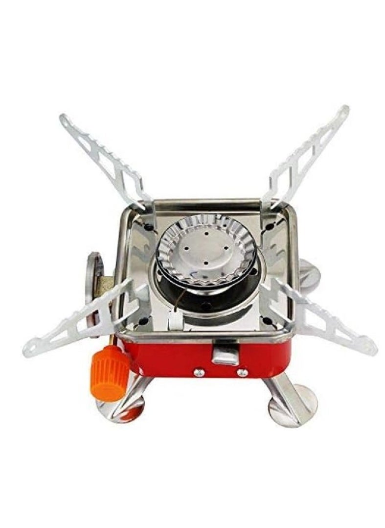 Generic Gas Stove Burner For Outdoor Camping, Hiking, Travelling, To Cooking The Food Folding Backpacking Furnace, Red  - Image 2