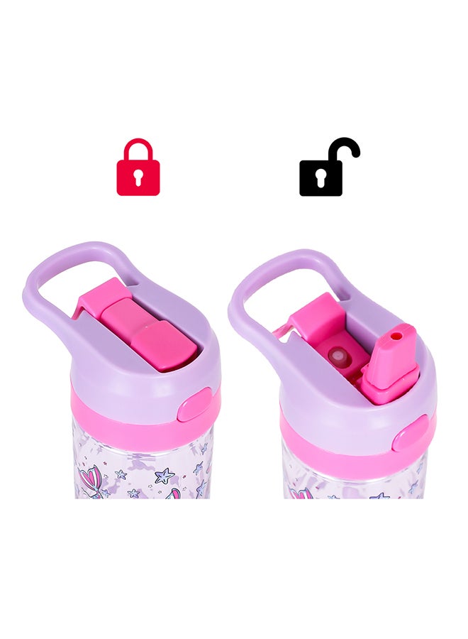 18Inch Set Of 4 Trolley School Bag With Tritan 420Ml Water Bottle Lunch Bag And Pencil Case - Mermaid Purple