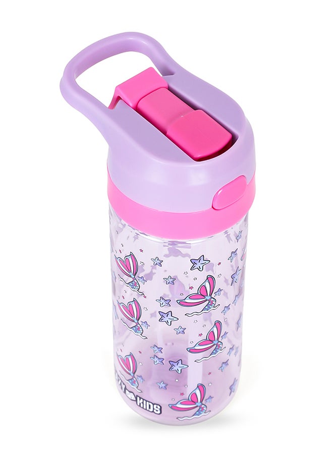 18Inch Set Of 4 Trolley School Bag With Tritan 420Ml Water Bottle Lunch Bag And Pencil Case - Mermaid Purple