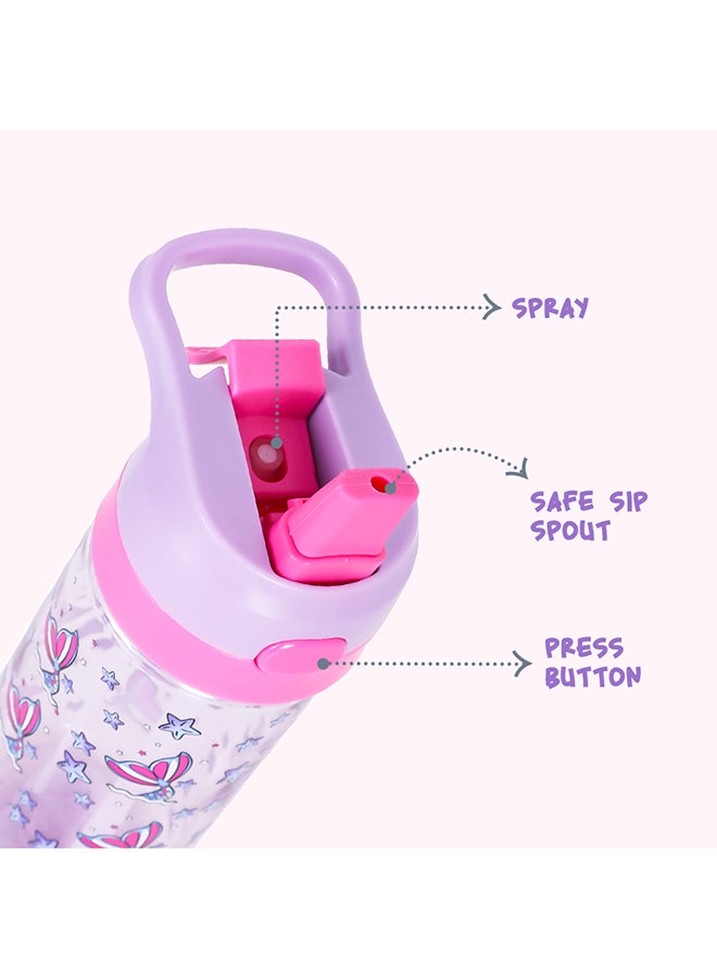 18Inch Set Of 4 Trolley School Bag With Tritan 420Ml Water Bottle Lunch Bag And Pencil Case - Mermaid Purple
