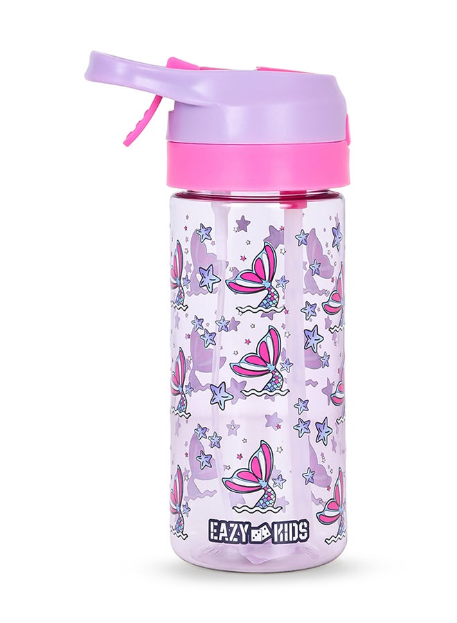 18Inch Set Of 4 Trolley School Bag With Tritan 420Ml Water Bottle Lunch Bag And Pencil Case - Mermaid Purple