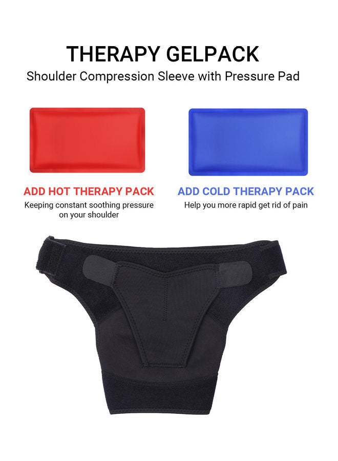 NIBEMINENT Adjustable Shoulder Brace for Men and Women Rotator Cuff Support Compression Sleeve with Pressure Pad Pain Relief AC Joint Dislocations Right Black - Image 3