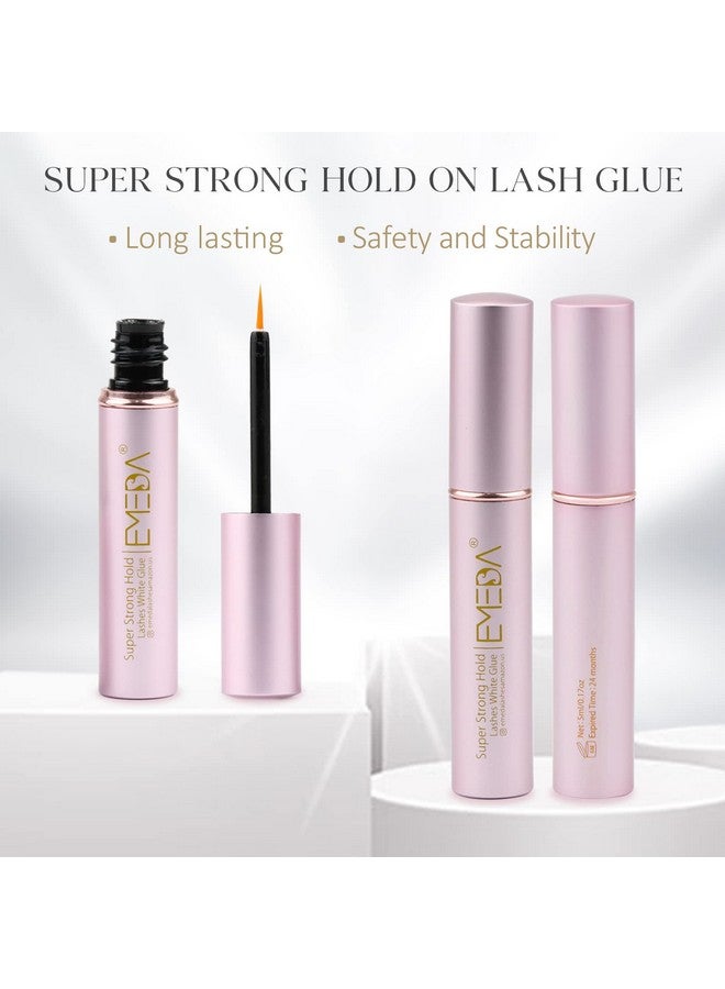 EMEDA False Eyelash Glue Super Strong Hold 24H Clear Glue Latex Free Eyelash Glue Waterproof Lash Glue White Strip Eyelash Adhesive 5Ml 0.17Oz - Image 3