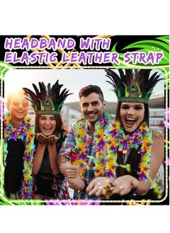 SYOSI Peacock Feather Fascinator Decorative Feather Headpiece Feather Boa Crown Headdress Headband for Party Dress