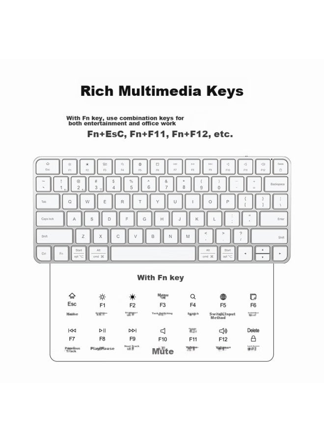 Bkayp Wireless Bluetooth Keyboard And Mouse Combo For Apple Imac, Macbook, Office Laptop, Ipad Tablet, Portable Ultra-thin Rechargeable Accessory - Image 5