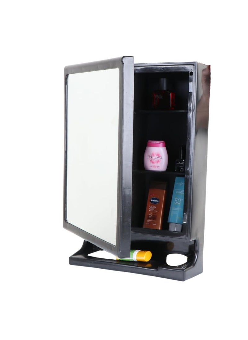 CIPLA PLAST CIPLA PLAST New Look Mirror Cabinet Bathroom Mirror Cabinet Mirror Cabinett Mir for Bathroom Storage Cabinet Bathroom Hardware Accessories Black  - Image 2
