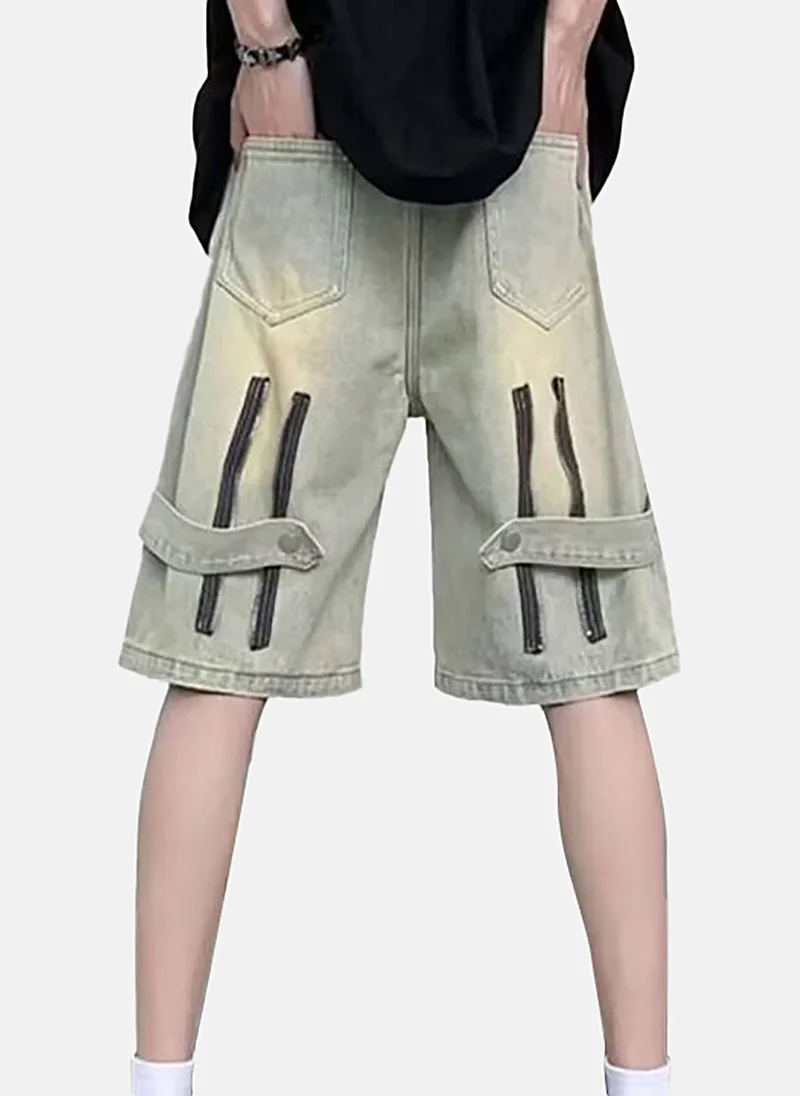 يونيكي Grey Mid Rise Soild Relaxed Fit Shorts