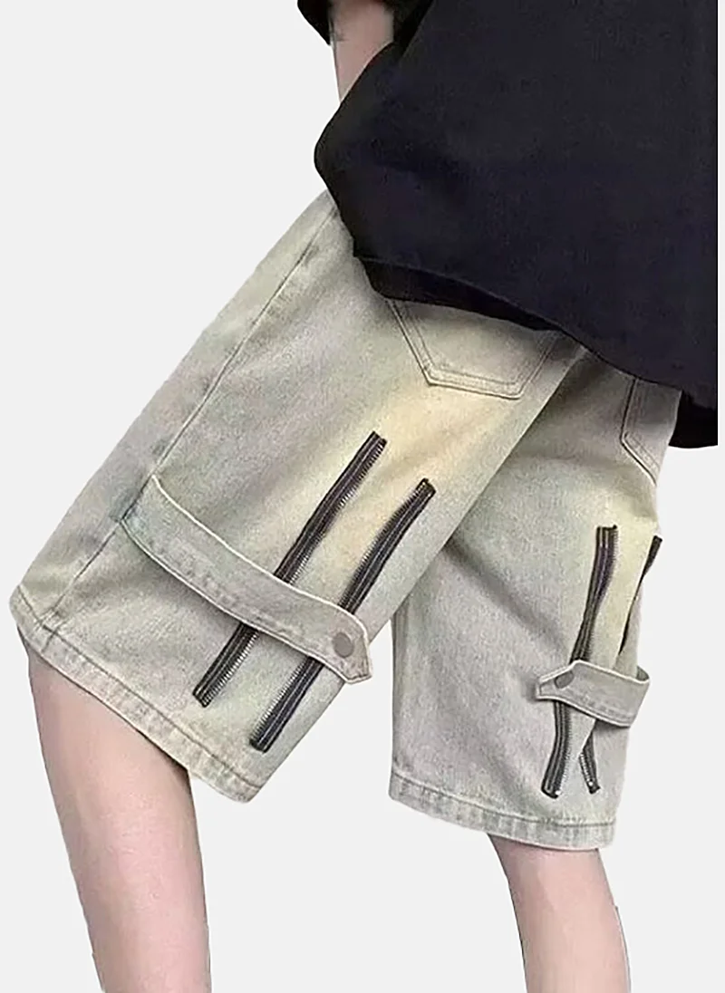 يونيكي Grey Mid Rise Soild Relaxed Fit Shorts