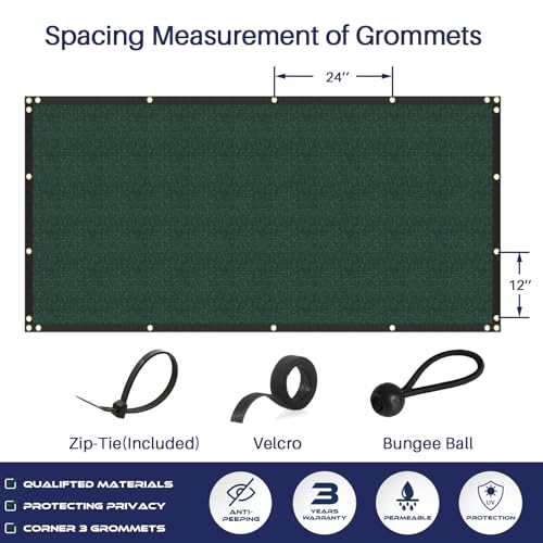 Windscreen4less 6'x25' Green Privacy Fence Screen Heavy Duty Fence Screening Cover Backyard Dog Garden Patio Chain Link Privacy Screen - Image 5