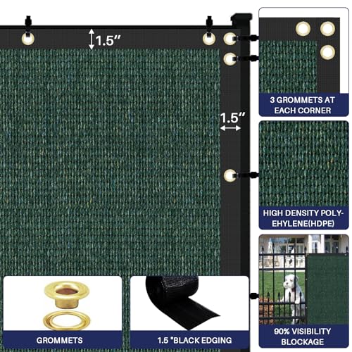 Windscreen4less 6'x25' Green Privacy Fence Screen Heavy Duty Fence Screening Cover Backyard Dog Garden Patio Chain Link Privacy Screen - Image 4