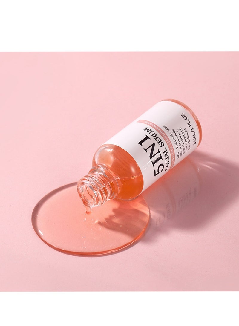 MOIKA Vitamin C Face Serum, 5 In 1 Anti Aging Serum With Vitamin C, Vitamin E, Hyaluronic Acid, Collagen and Nicotinamide, Vitamin C Serum For Facial Moisturizing, Firming Skin And Even Skin Tone 30ml - Image 4