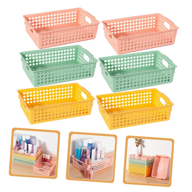 Plastic Storage Baskets with Handles 6pcs Multipurpose Organizer Bins for Kitchen Pantry Household - Image 4