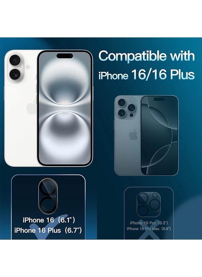 SUNDAREE 3 Pack Camera Lens Protector Compatible for iPhone 16/16 Plus Tempered Glass, Maintains Original Clarity Ultra HD Clear Shatterproof Antiscratch Case Friendly Easy to Install  - Image 2