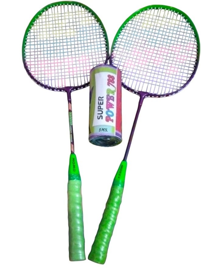 DESCTIDY مجموعة تنس الريشة للأطفال من ديسكتيدي، مضربان، 3 كرات ريشة بلاستيكية مع حقيبة - Image 4