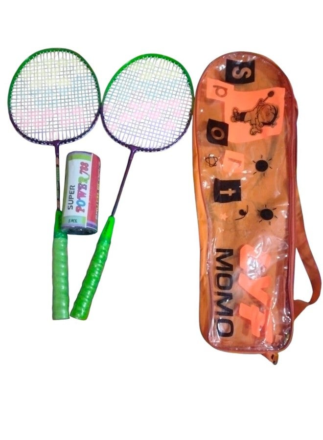 DESCTIDY مجموعة تنس الريشة للأطفال من ديسكتيدي، مضربان، 3 كرات ريشة بلاستيكية مع حقيبة - Image 5