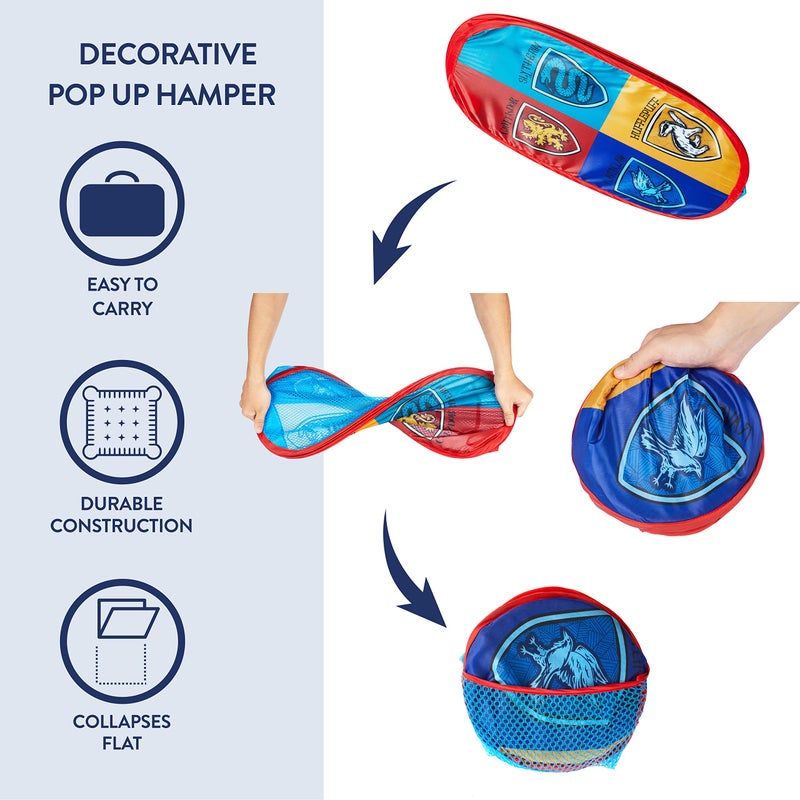 Idea Nuova Harry Potter Pop Up Hamper with Durable Carry Handles, 21" H x 13.5" W X 13.5" L - Image 2