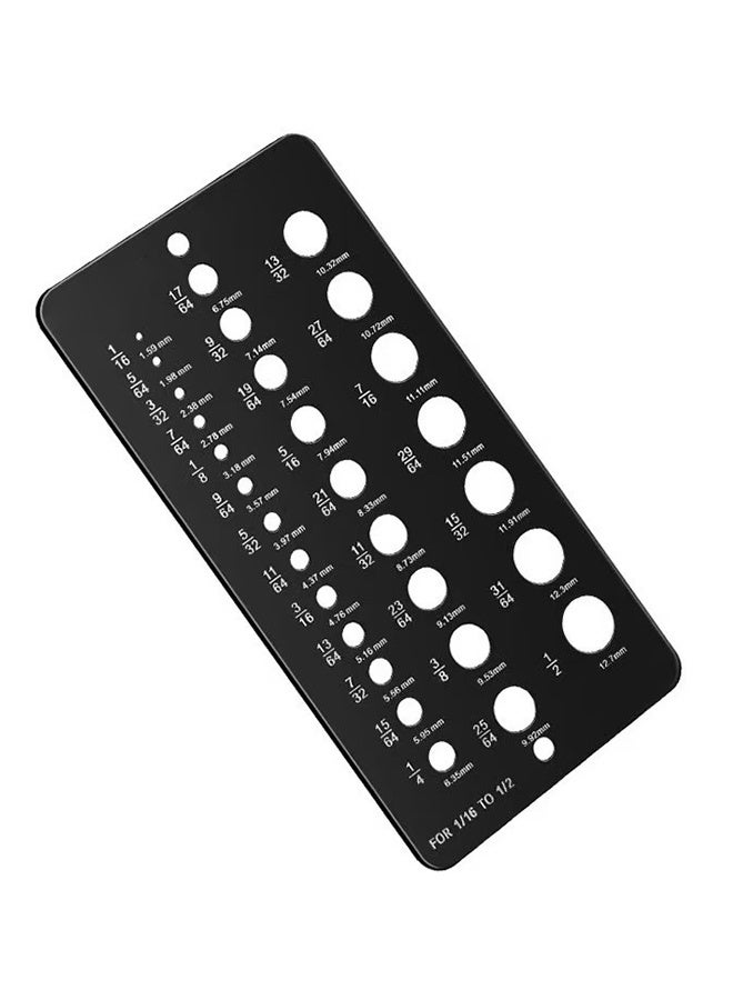 Stainless Steel Drill Gauges for 1/16 Inch to 1/2 Inch Size Bits, 17/64-1/2 inch bolt and wire diameter index gauge, 29-Hole Use for Accurate Measurement Equivalents - Image 1