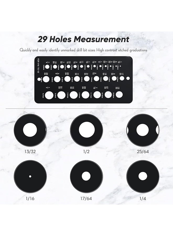 Stainless Steel Drill Gauges for 1/16 Inch to 1/2 Inch Size Bits, 17/64-1/2 inch bolt and wire diameter index gauge, 29-Hole Use for Accurate Measurement Equivalents - Image 4