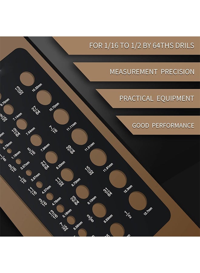 Stainless Steel Drill Gauges for 1/16 Inch to 1/2 Inch Size Bits, 17/64-1/2 inch bolt and wire diameter index gauge, 29-Hole Use for Accurate Measurement Equivalents - Image 5