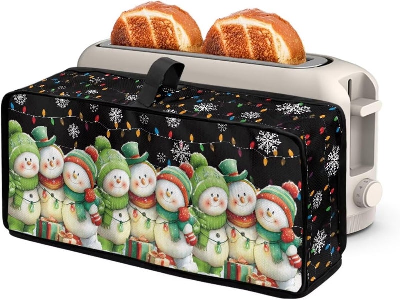 ZDCUSTOM Snowman Toaster Cover Merry Christmas Holiday Toaster Bread Machine Cover Bread Maker Accessories Compatible with Bella 2 Slice Slim Toasters - Image 1