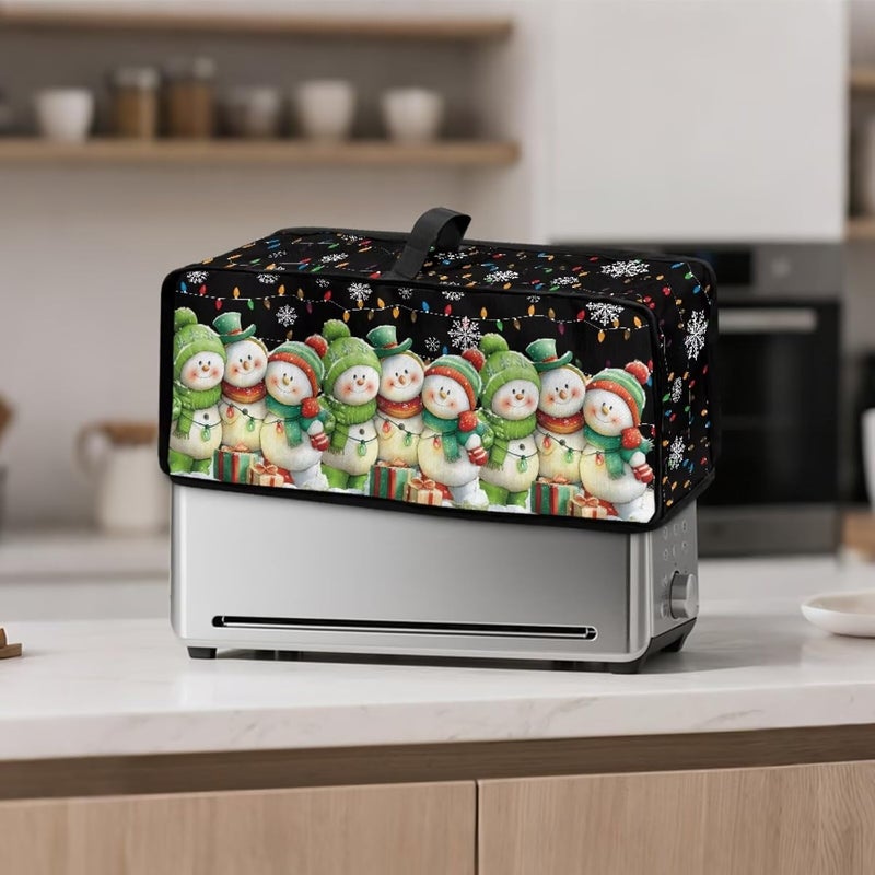 ZDCUSTOM Snowman Toaster Cover Merry Christmas Holiday Toaster Bread Machine Cover Bread Maker Accessories Compatible with Bella 2 Slice Slim Toasters - Image 2