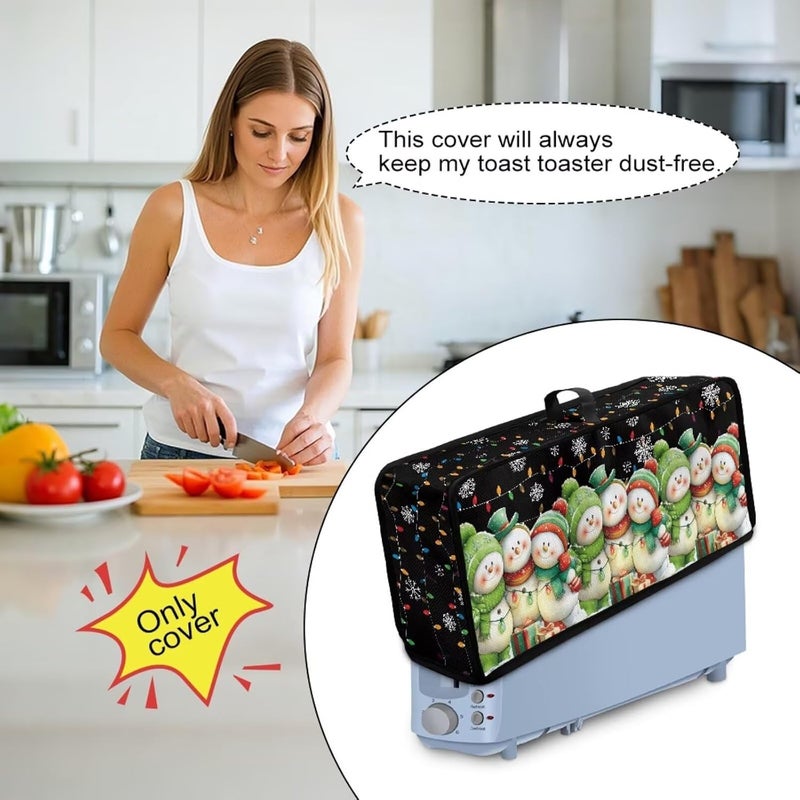 ZDCUSTOM Snowman Toaster Cover Merry Christmas Holiday Toaster Bread Machine Cover Bread Maker Accessories Compatible with Bella 2 Slice Slim Toasters - Image 4